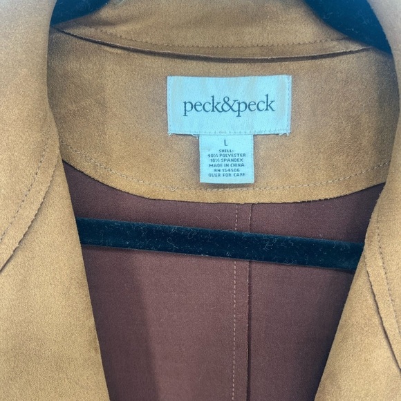 Peck & Peck Brown Faux Suede Long Open
Front Vest Size L Large - Picture 5 of 8